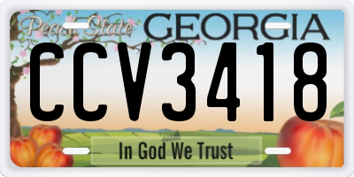 GA license plate CCV3418