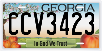 GA license plate CCV3423
