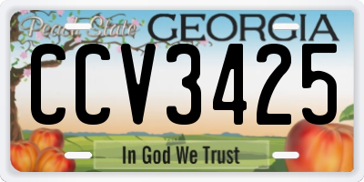 GA license plate CCV3425