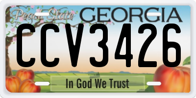 GA license plate CCV3426