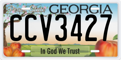 GA license plate CCV3427
