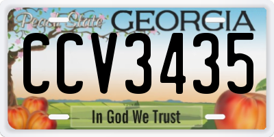 GA license plate CCV3435