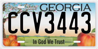 GA license plate CCV3443