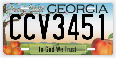 GA license plate CCV3451