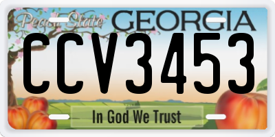 GA license plate CCV3453
