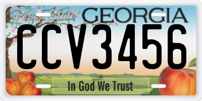 GA license plate CCV3456