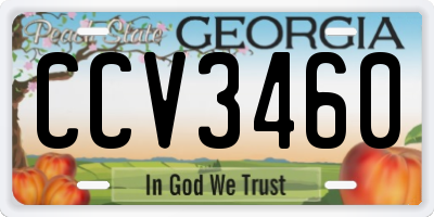 GA license plate CCV3460