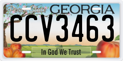 GA license plate CCV3463