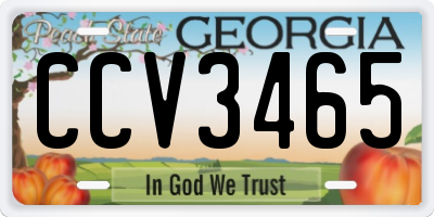 GA license plate CCV3465