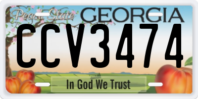 GA license plate CCV3474