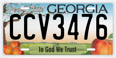 GA license plate CCV3476