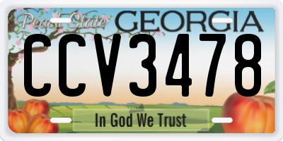 GA license plate CCV3478