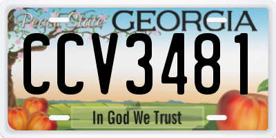 GA license plate CCV3481