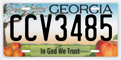 GA license plate CCV3485