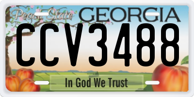 GA license plate CCV3488