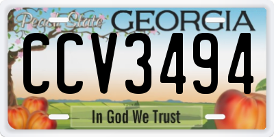 GA license plate CCV3494