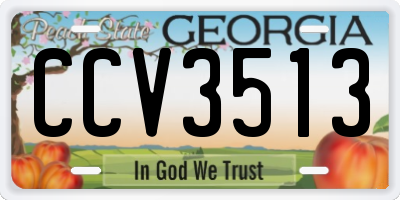 GA license plate CCV3513