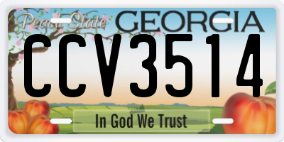 GA license plate CCV3514
