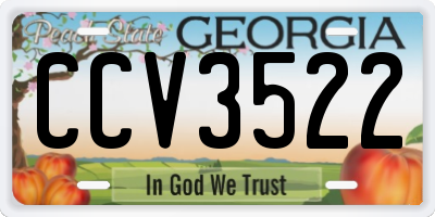 GA license plate CCV3522