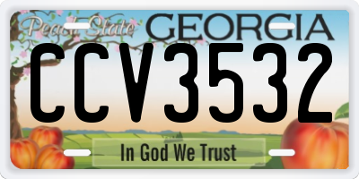 GA license plate CCV3532