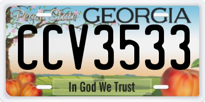 GA license plate CCV3533