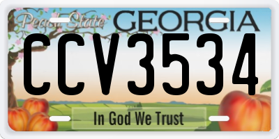 GA license plate CCV3534