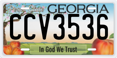 GA license plate CCV3536