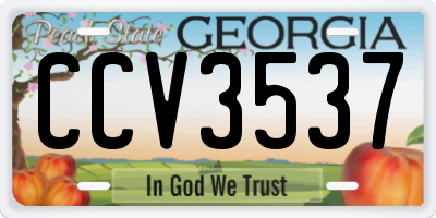 GA license plate CCV3537