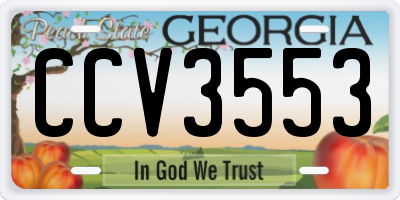 GA license plate CCV3553