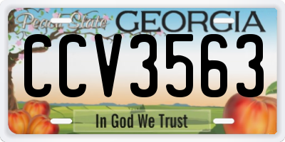 GA license plate CCV3563