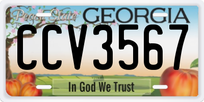 GA license plate CCV3567
