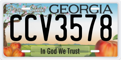GA license plate CCV3578