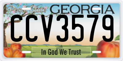 GA license plate CCV3579