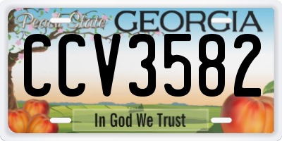 GA license plate CCV3582