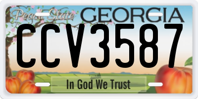 GA license plate CCV3587