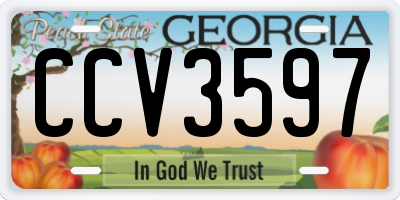GA license plate CCV3597