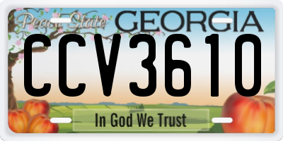 GA license plate CCV3610