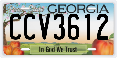 GA license plate CCV3612