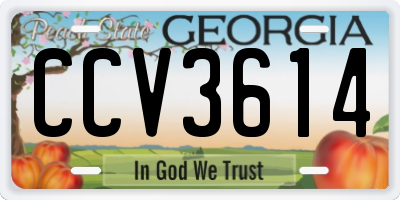 GA license plate CCV3614