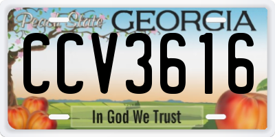 GA license plate CCV3616