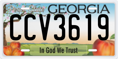 GA license plate CCV3619