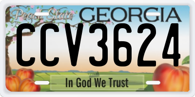 GA license plate CCV3624