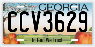 GA license plate CCV3629