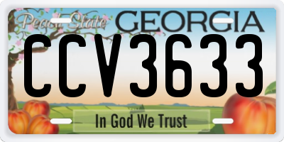 GA license plate CCV3633