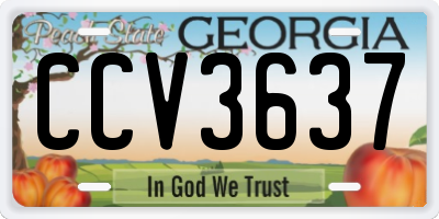 GA license plate CCV3637