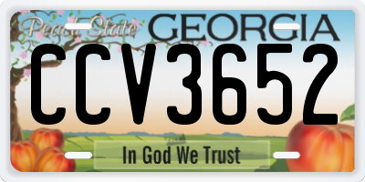 GA license plate CCV3652