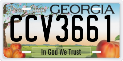 GA license plate CCV3661