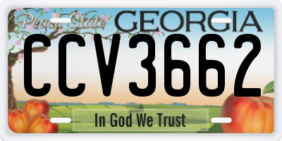 GA license plate CCV3662