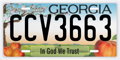 GA license plate CCV3663