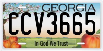 GA license plate CCV3665